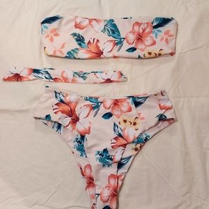 NWOT Zaful Floral High Waist Bikini